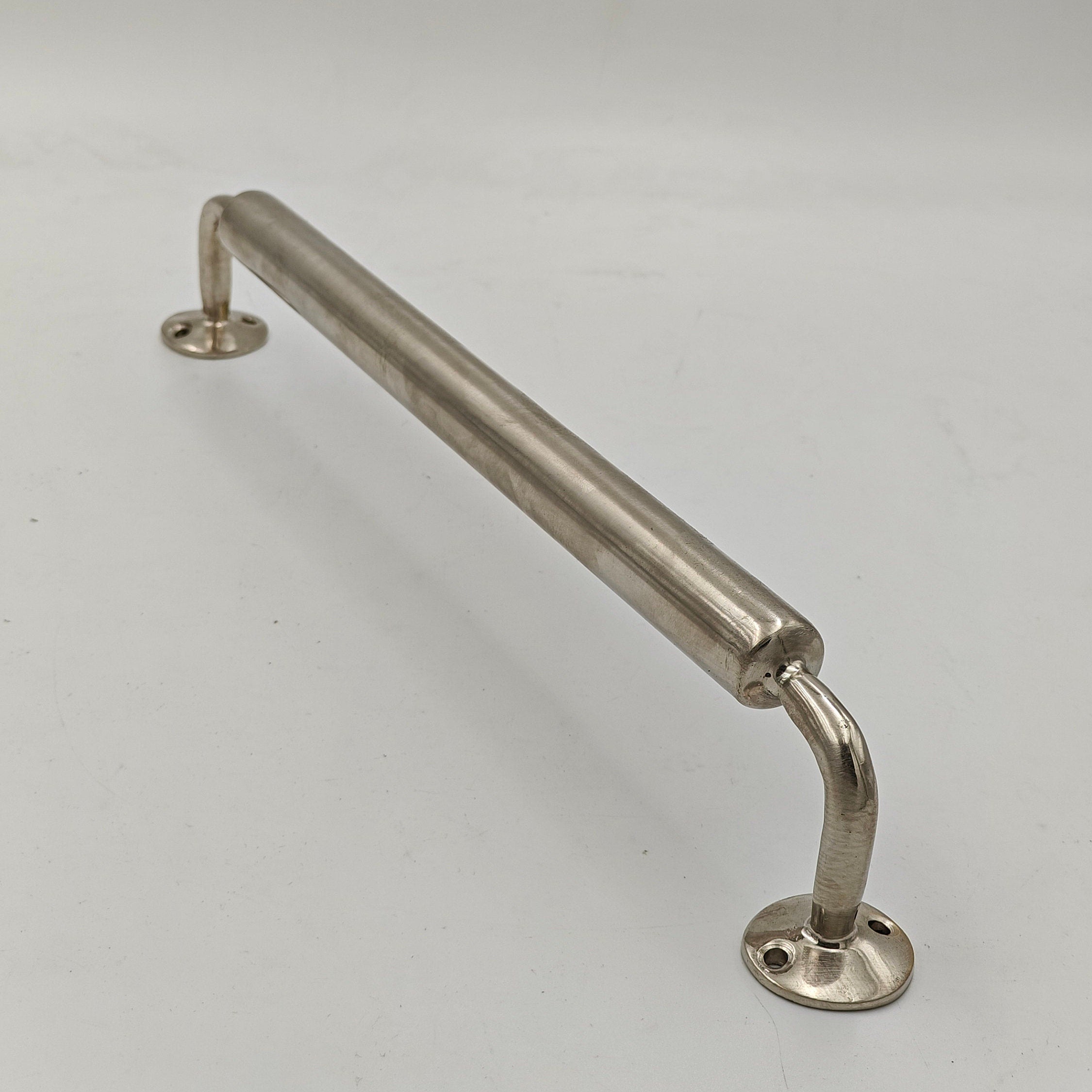 Vintage Wall-Mounted Brass Towel Holder - Solid Nickel Finish, Decorative 16-Inch Rod - bohoprime